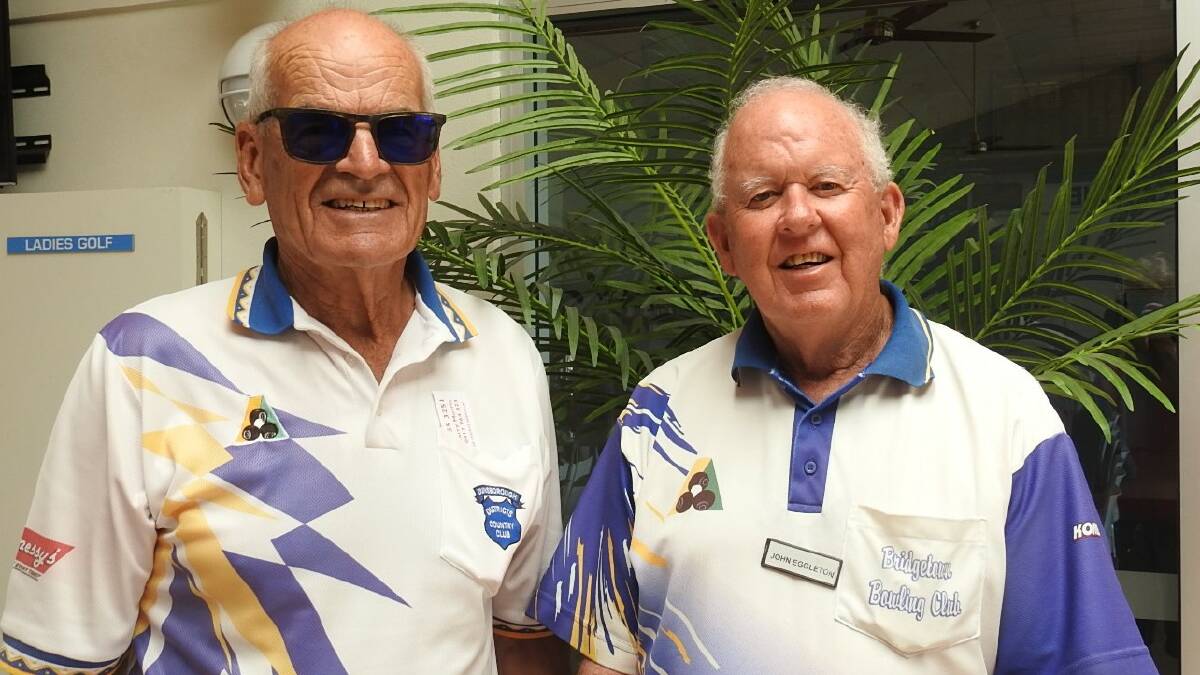  Rob Prentice and John Eggleton played top bowls in the heat to be named Dunsborough Bowling Club's champions. Image supplied.