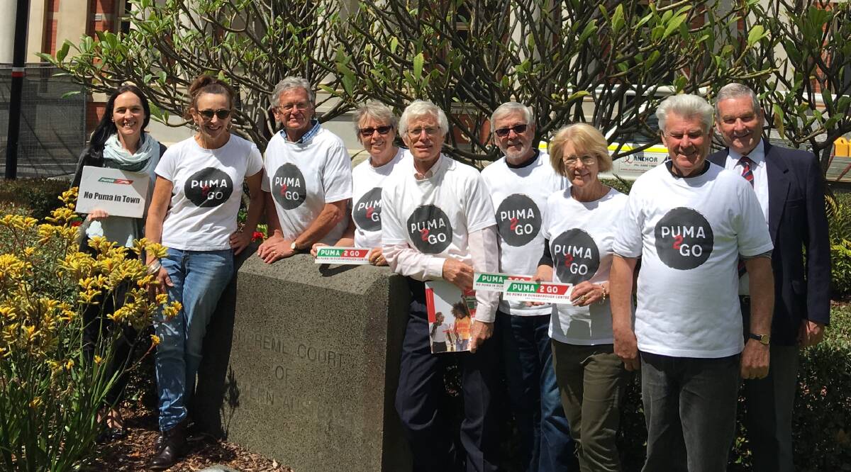 Puma2Go campaigners attended the Supreme Court in WA to support an appeal opposing a petrol station development in Dunsborough. City of Busselton mayor Grant Henley and councillor Kelly Hick also attended the hearing. Image supplied. 