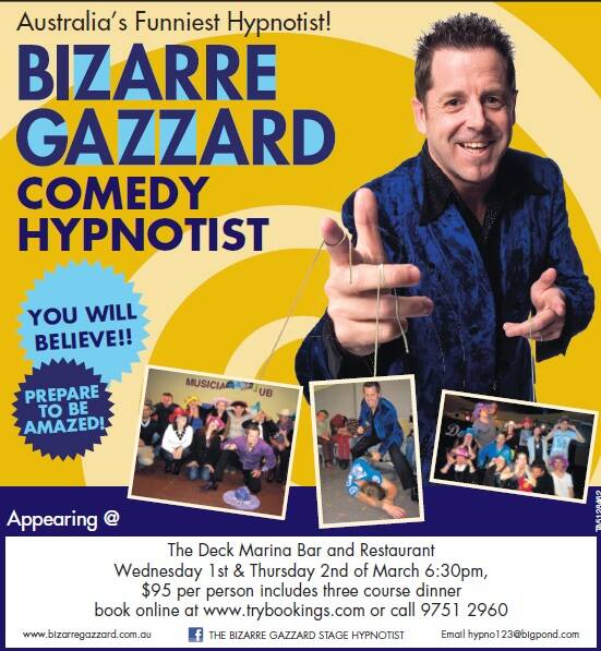 Australia's funniest hypnotist Rohan Gazzard brings his show to Busselton in March. 