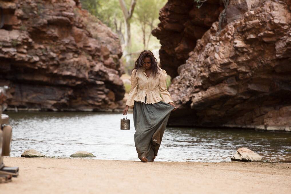 Natassia Gorey-Furber as Lizzie at a waterhole. Image supplied by Transmission.
