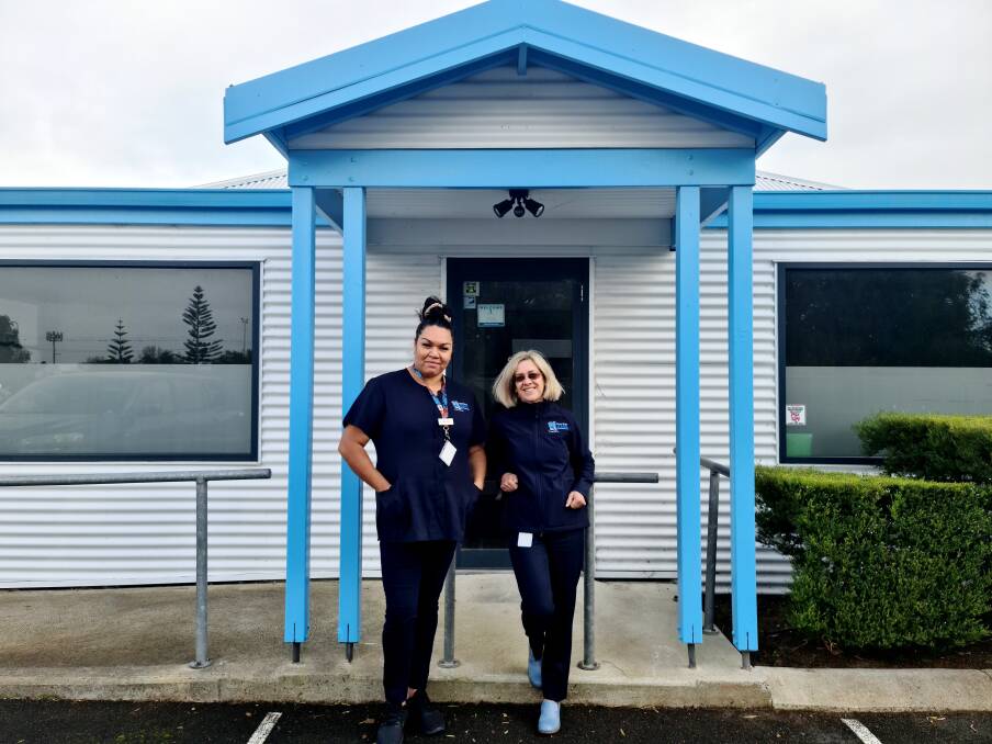 Indigenous Outreach Worker, Marilyn Colbung and Dr Vivienne Manessis outside the new SWAMS clinic located at 88 Duchess Street, Busselton. Image supplied.