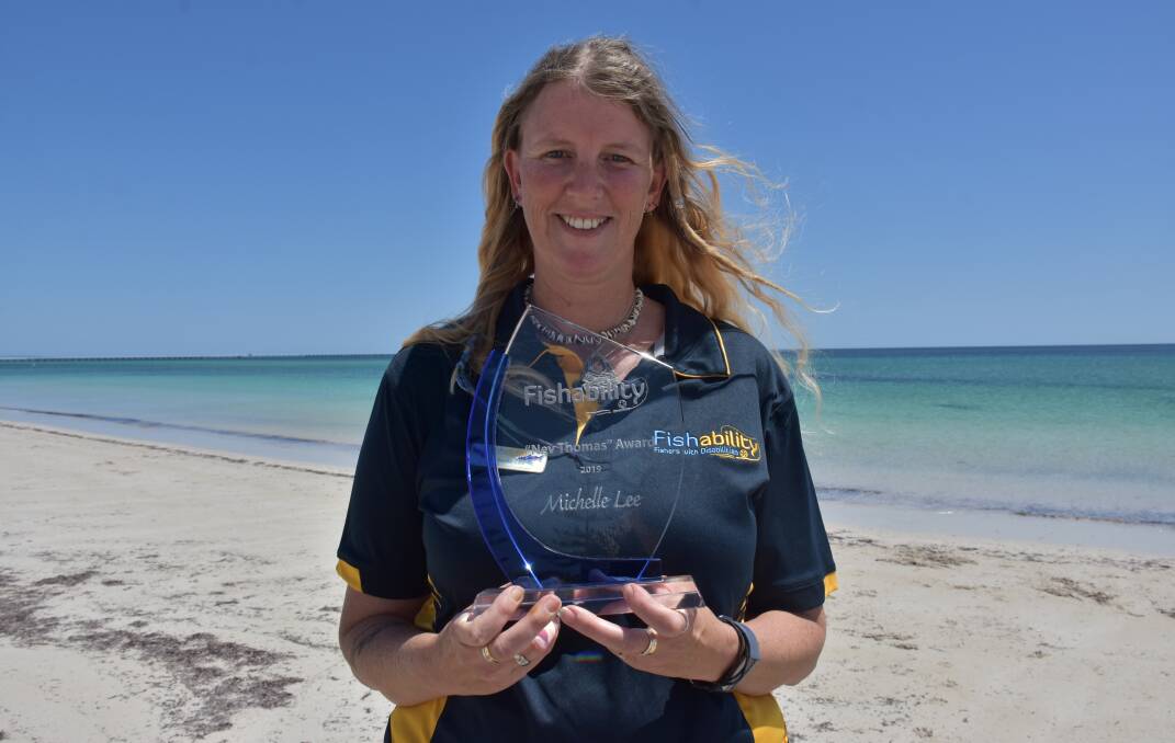 Fishability coordinator Michelle Lee was awarded the organisation's highest honour receiving the Nev Thomas Award for her commitment to provide all people in the community with recreational fishing opportunities.