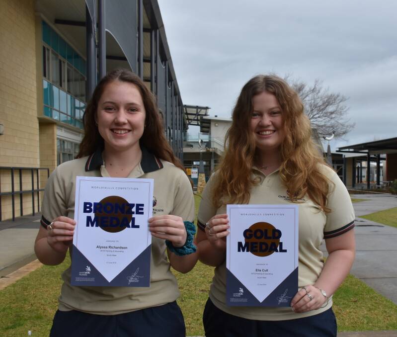 Cape Naturaliste College Year 11 students Alyssa Richardson and Ella Cull were recently awarded bronze and gold at the WordSkills regional challenge in Bunbury for excelling in their painting and decorating skills.