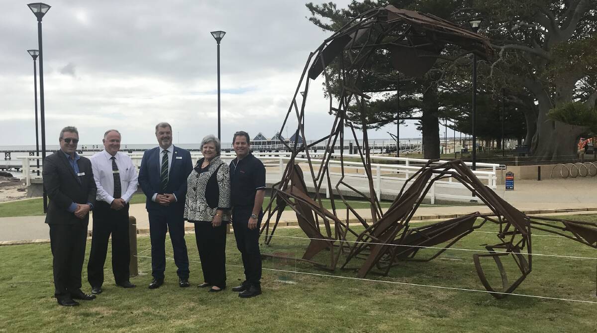 City of Busselton chief executive officer Mike Archer, deputy mayor John McCallum, mayor Grant Henley, Rio Tinto Group executive Joanne Farrell and superintendent community engagement Justin Francesconi. 
