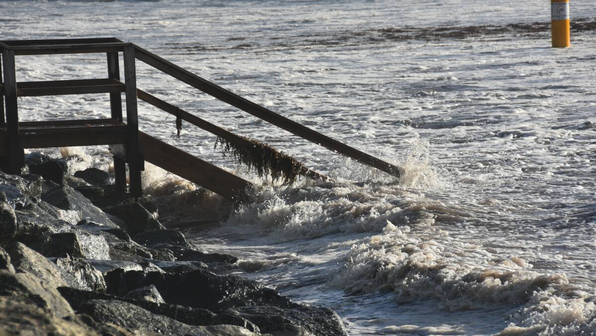 Busselton foreshore was lashed by winter storms causing coastal erosion and damage along Geographe Bay.