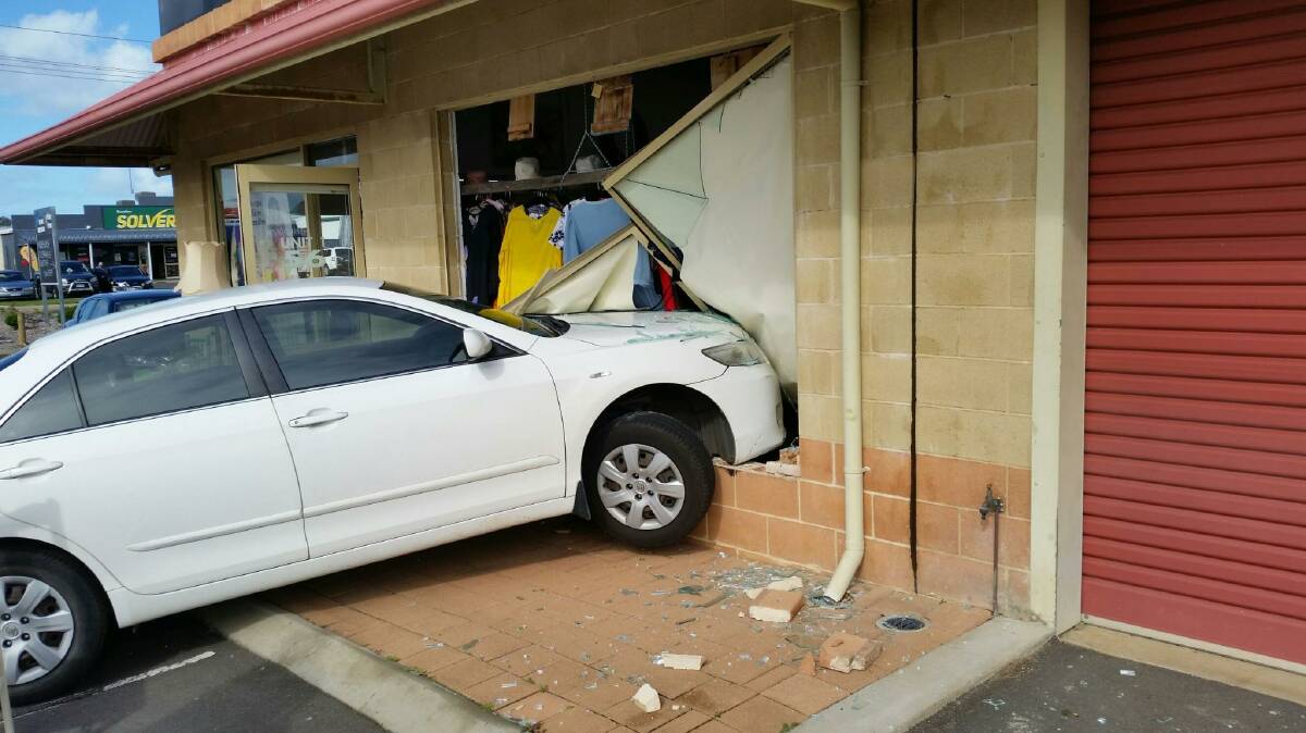 A car crashed into Marlee Moon in the light industrial area on Friday. Image supplied by John Evill. 