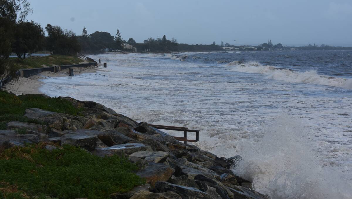 High tides in Geographe Bay, Busselton.