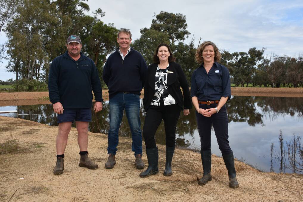 Dairy farmer Dwayne Neill, Western Dairy chair Robin Lammie, South West MLC Jackie Jarvis and GeoCatch dairy projects coordinator Bree Brown.