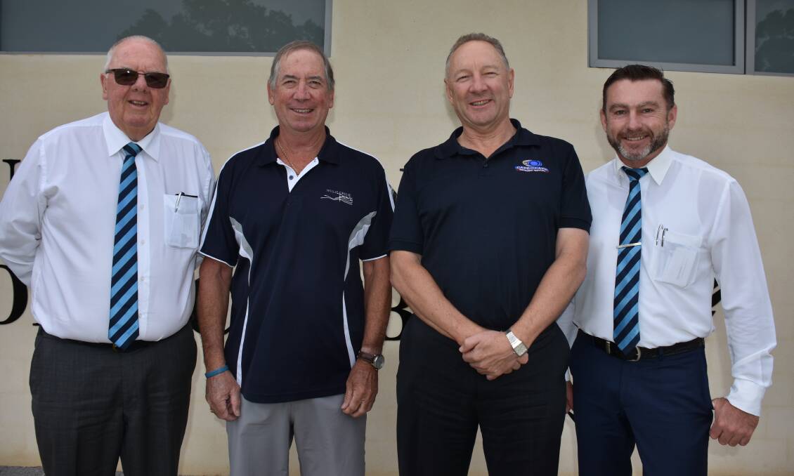 Golf day organisers Neil Honey, Mike Kearney, Cape to Cape Insurance Services director Glenn Paterson and Harcourts director Craig Edwards.
