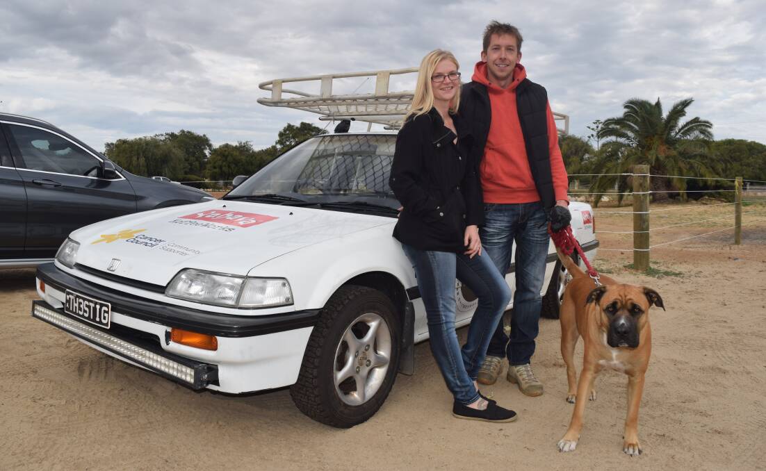 Busselton residents Courtney Pankhurst and Andy Thomas are about to drive across Australia in their 1989 Honda Civic raising money for the Cancer Council.