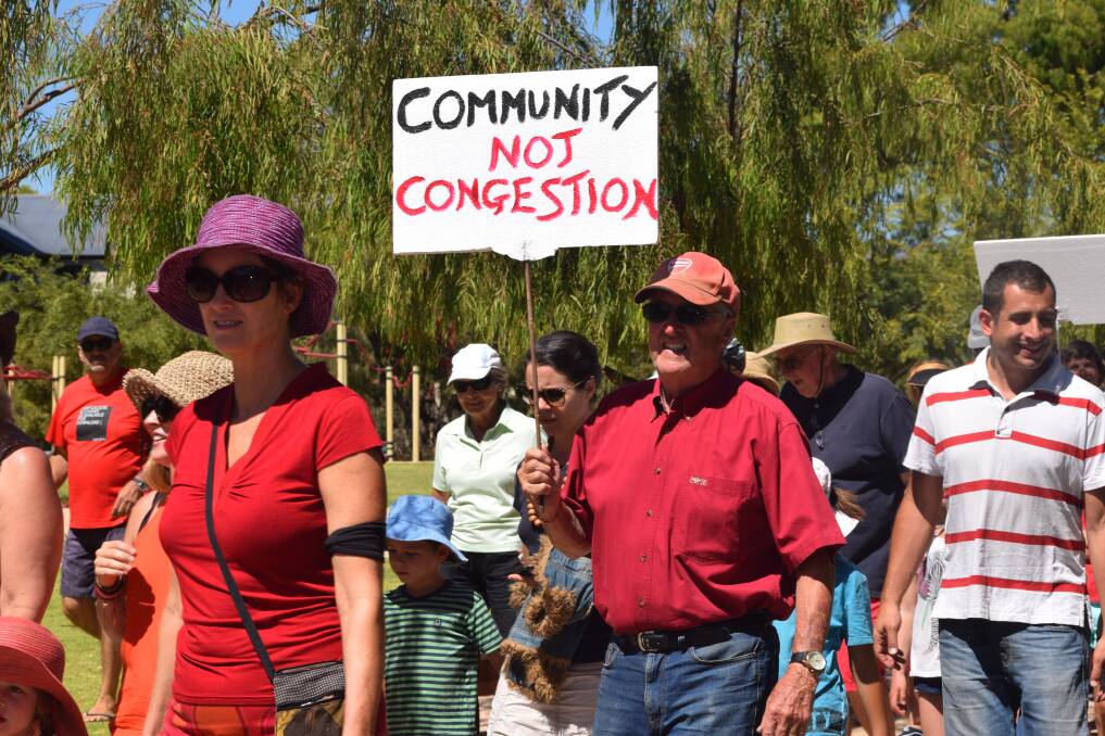 Dunsborough community group Puma2Go held protests against the development of a third petrol station from being developed in the town centre.