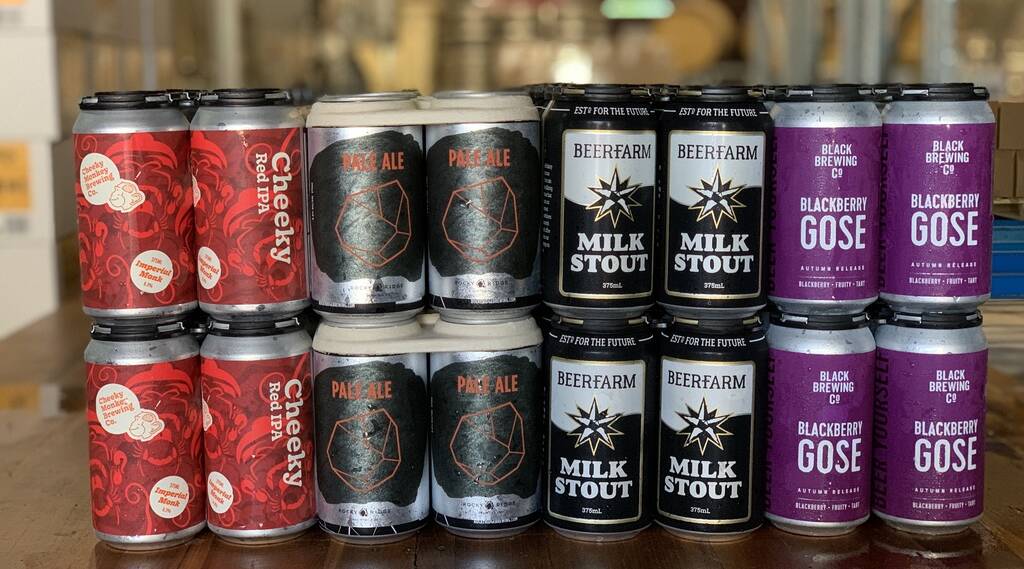 Cheeky Monkey, Rocky Ridge, the Beerfarm and Black Brewing Co have teamed up to deliver a 16 pack of South West beers. Image supplied.