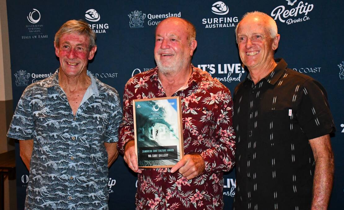LEGENDARY: Gallery curators Bill Gibson, Mick Marlin and Jim King. Picture: Ric Chan