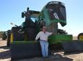 Richard Spring from Bythorne Contracting Pty Ltd, Cottesloe, with the $460,000 top-priced John Deere 9520R tractor he purchased for a “mate” who has “a few properties”.
