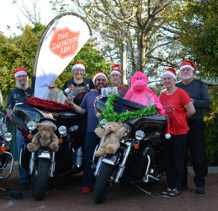 TOY RIDE: The South West Charity Toy Ride will be on December 12. Pictured is Larry and Julia Price, captain Mark Schatz, Mark Hodges, Colin and Kathy Spark.