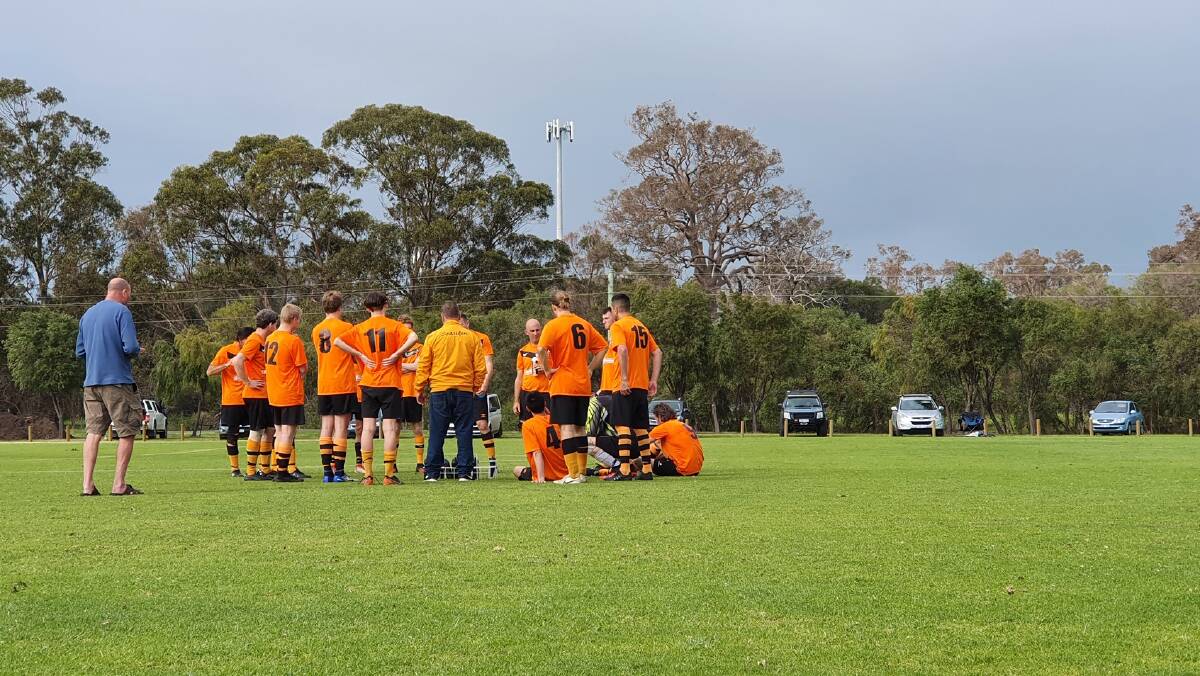 It was a hard fought win for the Geographe league side who played Harvey. Photo supplied.