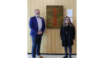 NAIDOC: City of Busselton Mayor Grant Henley with Elder and artist Sandra Hill. Picture: Supplied.