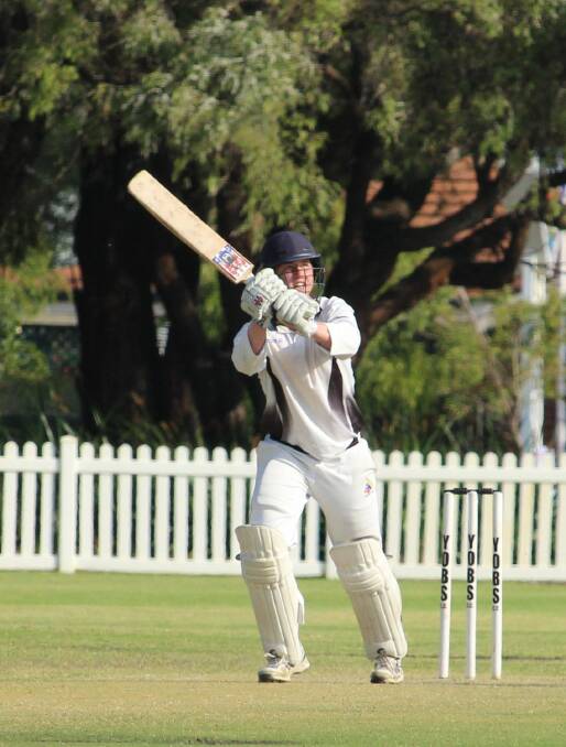 DASHING HITTER: Young batsman Troyden Thorp scored an unbeaten 67 from just 64 balls to help YOBS to a strong victory over Dunsborough in A-Grade cricket at Bovell Park on Saturday. Photo: Vanessa Hatton.