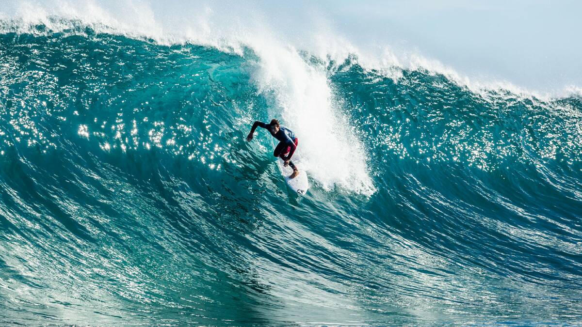 Jack Robinson enjoying the waves at the Box. Photo by Surfing WA.