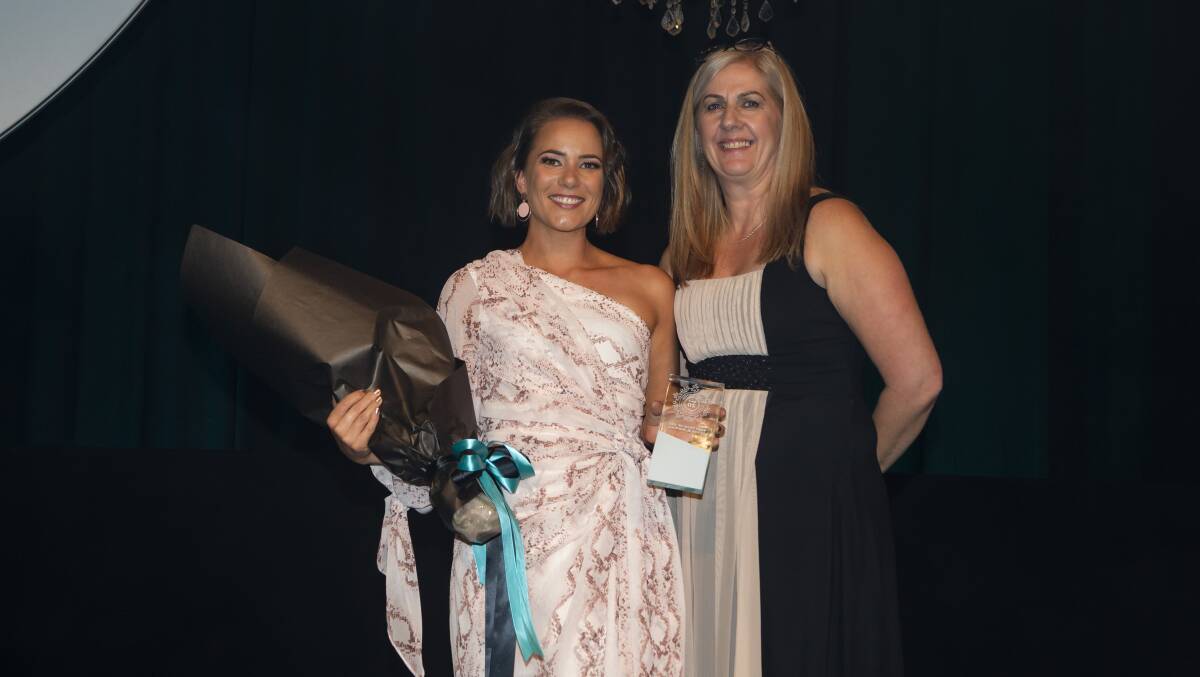 Bunbury midwife Kasey Biggar (left) won the WA Excellence in Midwifery award. Photo is supplied.