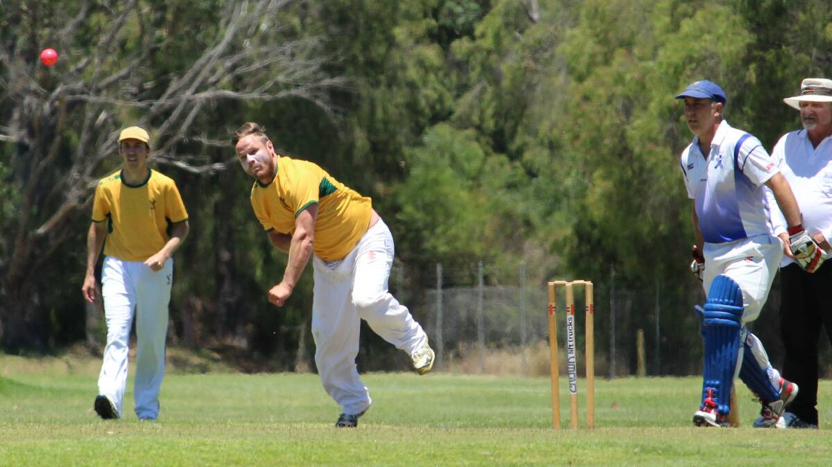 FIVE-FOR: Left-armer Grant Garstone took five wickets in the innings for Margaret River Hawks in their A-Grade T20 game against St Marys at Barnard Park on Saturday. Photo: Vanessa Hatton.