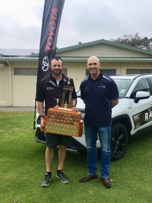 Busselton Golf Club member Adam Davey (left) was the winner of the annual Busselton Toyota West Coast Open Golf Tournament. Photo supplied