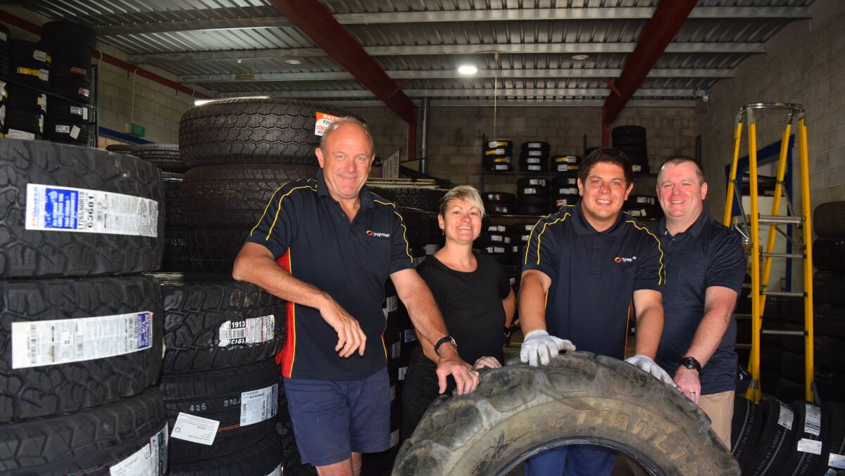 Tyrepower Busselton owner Sean Daly, Ronnie Madge, Sam Werner and Intelife South West area service manager Brian Kelly. Image Sophie Elliott.