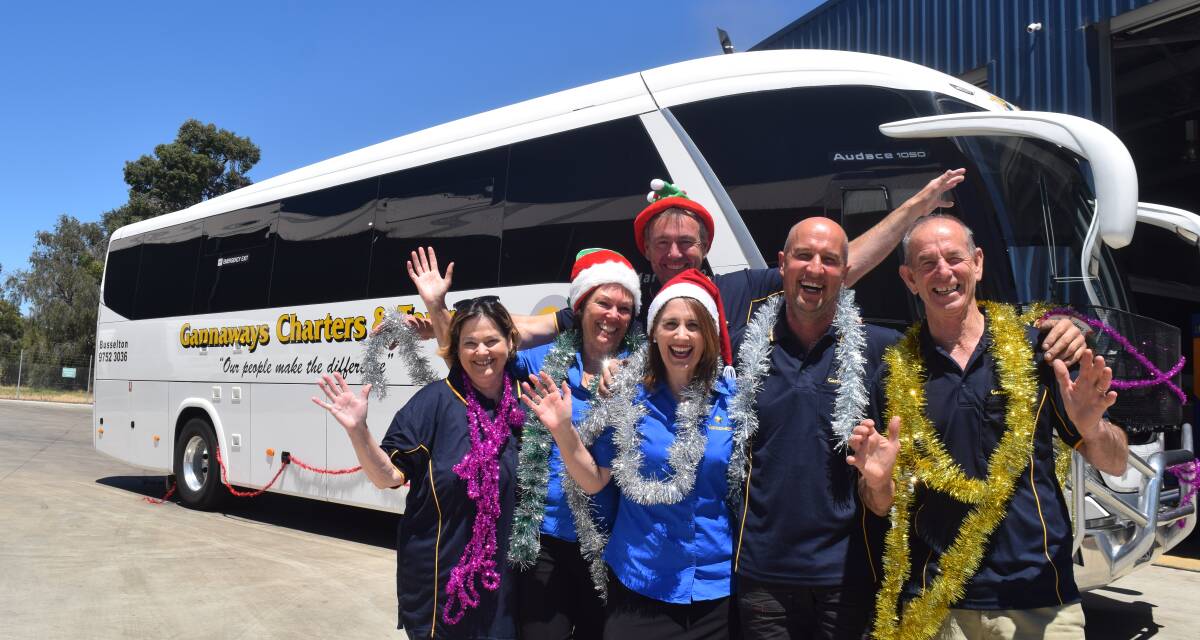 The team at Gannaways Charters and Tours are feeling festive ahead of their annual Christmas Lights Tour. Image Sophie Elliott.