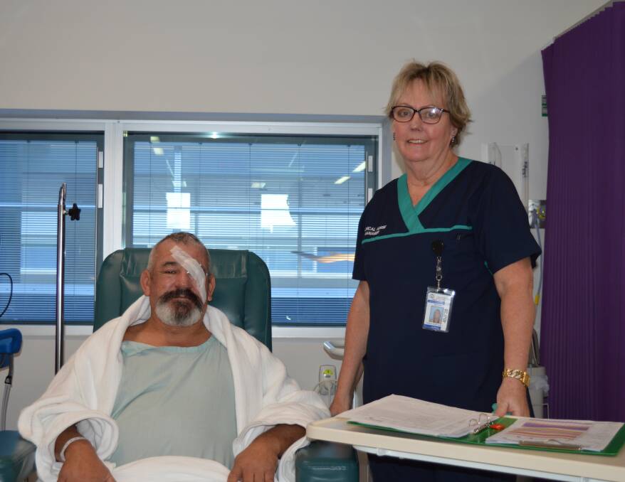 Patient Peter Corradetti with WA Country Health Service nurse manager Heather Thomson. Image supplied.