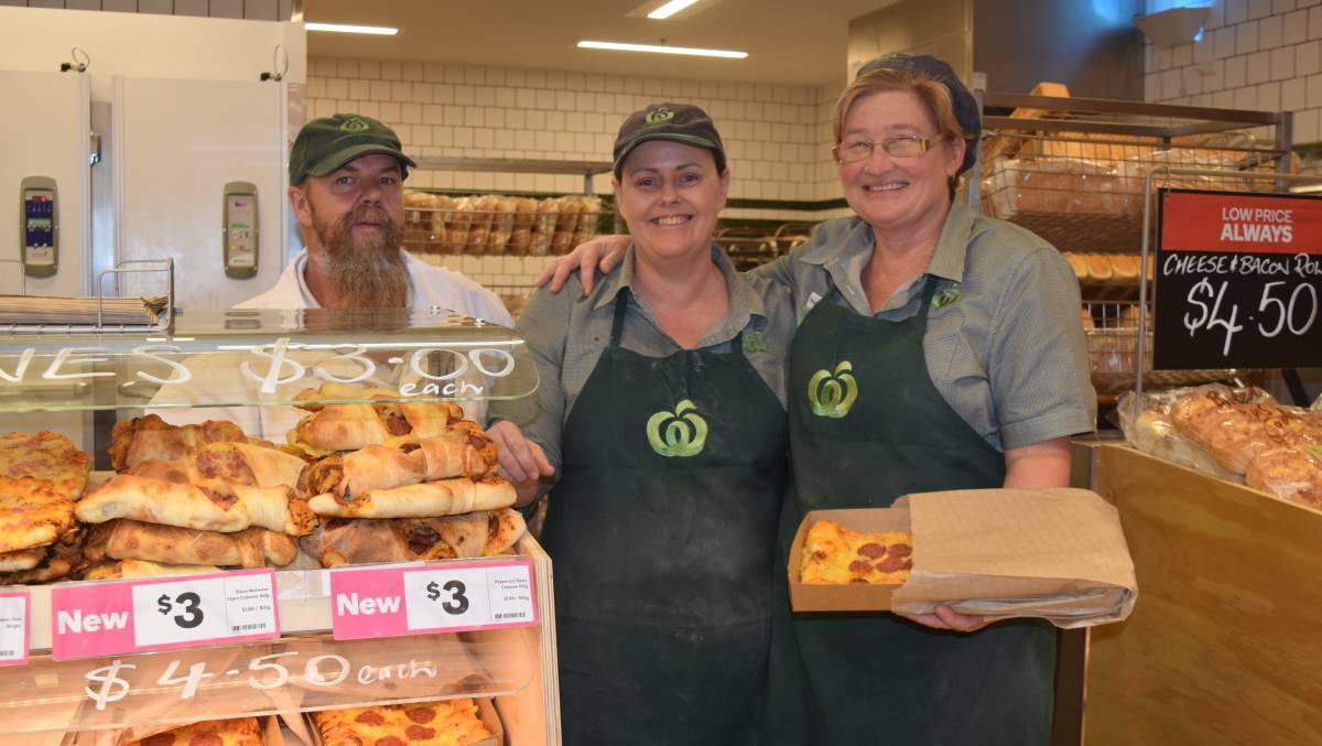 Tim, Carol and Marlz from the Busselton Woolworths bakery. Image Sophie Elliott