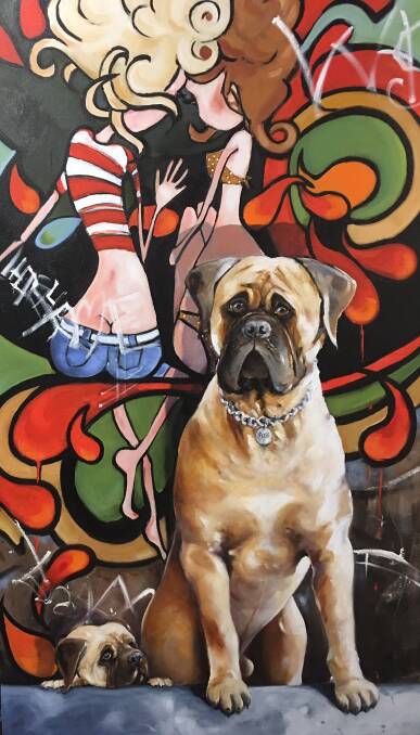 Janey Emery's 'What's Happening' will be auctioned to raise funds for SAFE Busselton. Image supplied.