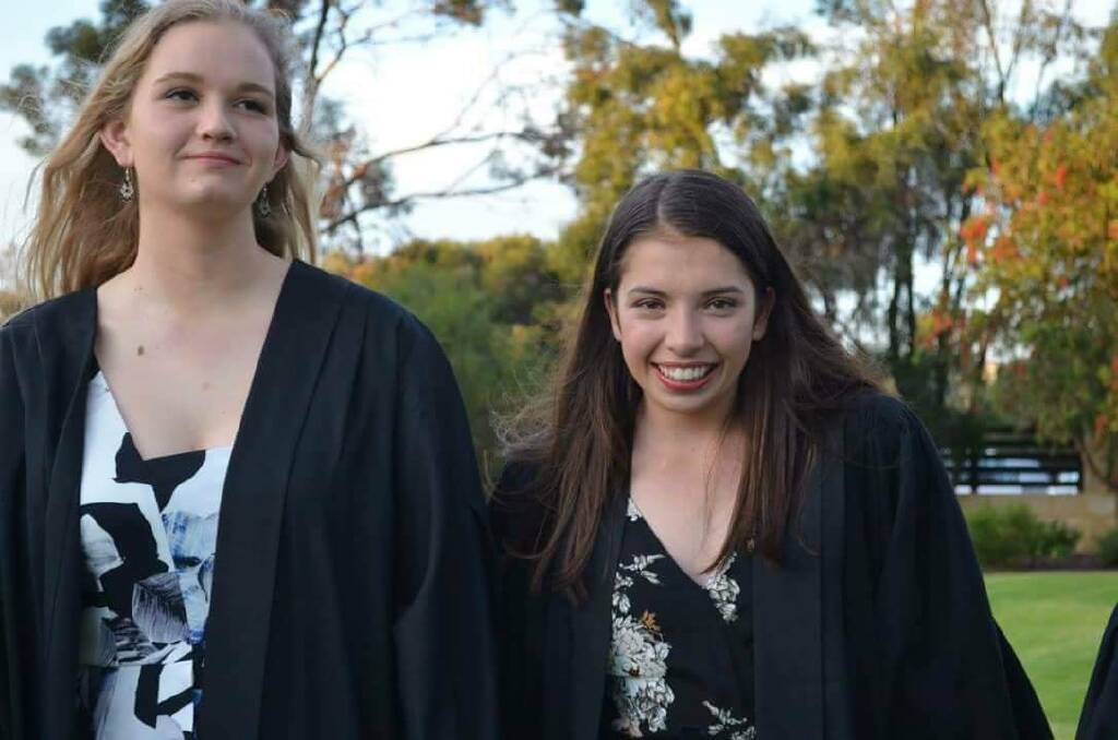 Cape Naturalist College's Jess Hoppe and Isobel Chappel aced their ATAR exams. Image supplied.