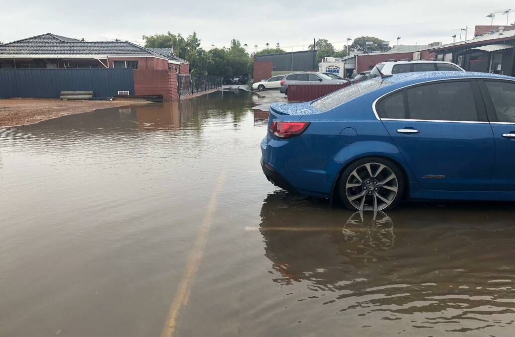 The rain made travel difficult for Busselton locals. Image supplied/ Ella Bassett.