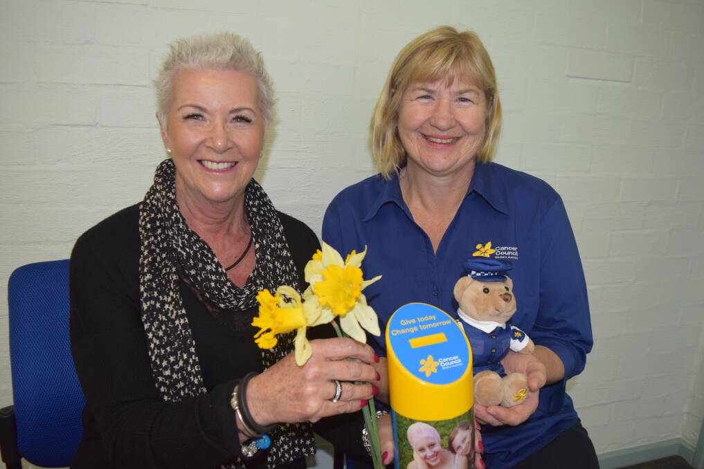 Liz Clark and Busselton Cancer Council WA’s support coordinator Yvonne Innes are raising awareness about the importance of Daffodil Day, the organisations major fundraiser. Image Sophie Elliott.