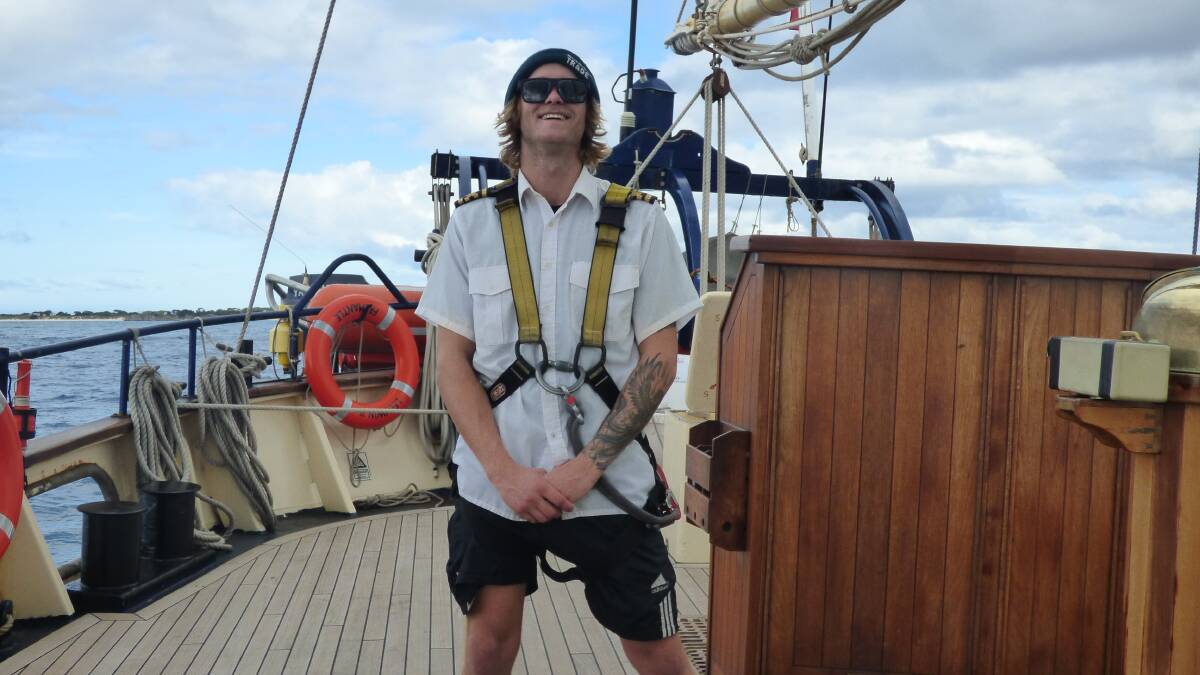 Busselton apprentice Brayden Mitchell was sponsored by Group Training South West to participate in the Leeuwin Ocean Adventure program. Image supplied.