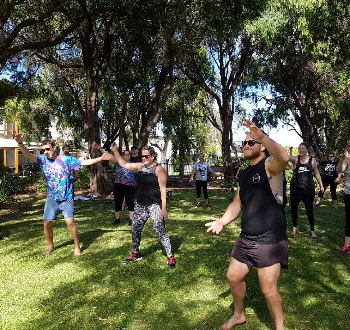 Young adults living with arthritis took part in an exercise session with Jungle Body South West as part of The Arthritis Getaway. Image supplied.