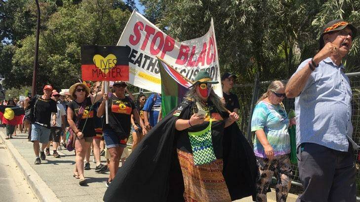 The rally marched to the Perth foreshore, where a concert was held. Photo: Heather McNeill
