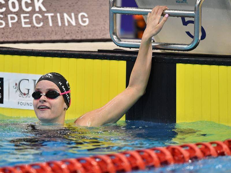 Australia's Kaylee McKeown has swum a world short-course record 1:58.94 in the 200m backstroke.