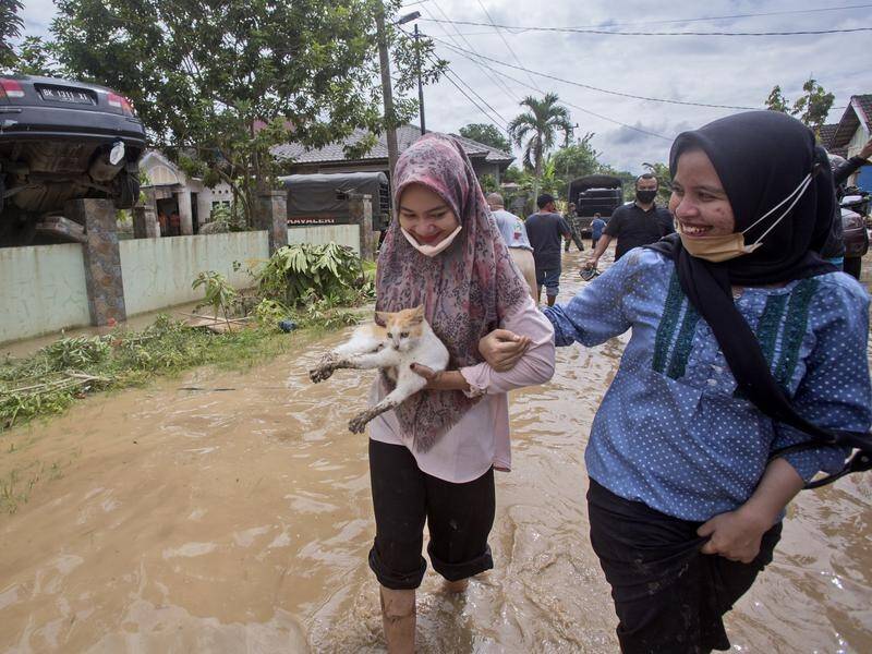 Heavy rain has flooded Medan, the capital of North Sumatra province, Indonesia.