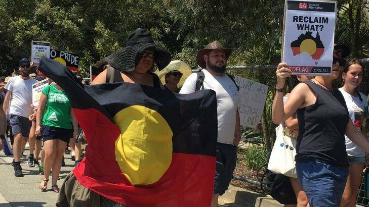 About 300 people attended the 'Invasion Day' rally. Photo: Heather McNeill