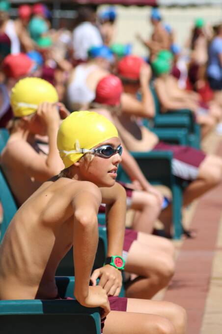 Year 9 student Jack Marrell prepares to swim
