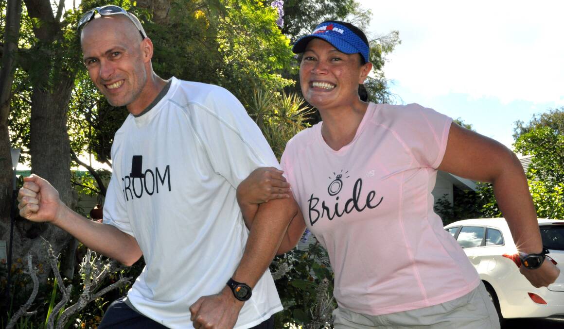 Kingsley Bugarin and Arsiyanti Ardie will run down the aisle at the Sunsmart Ironman in Busselton. 