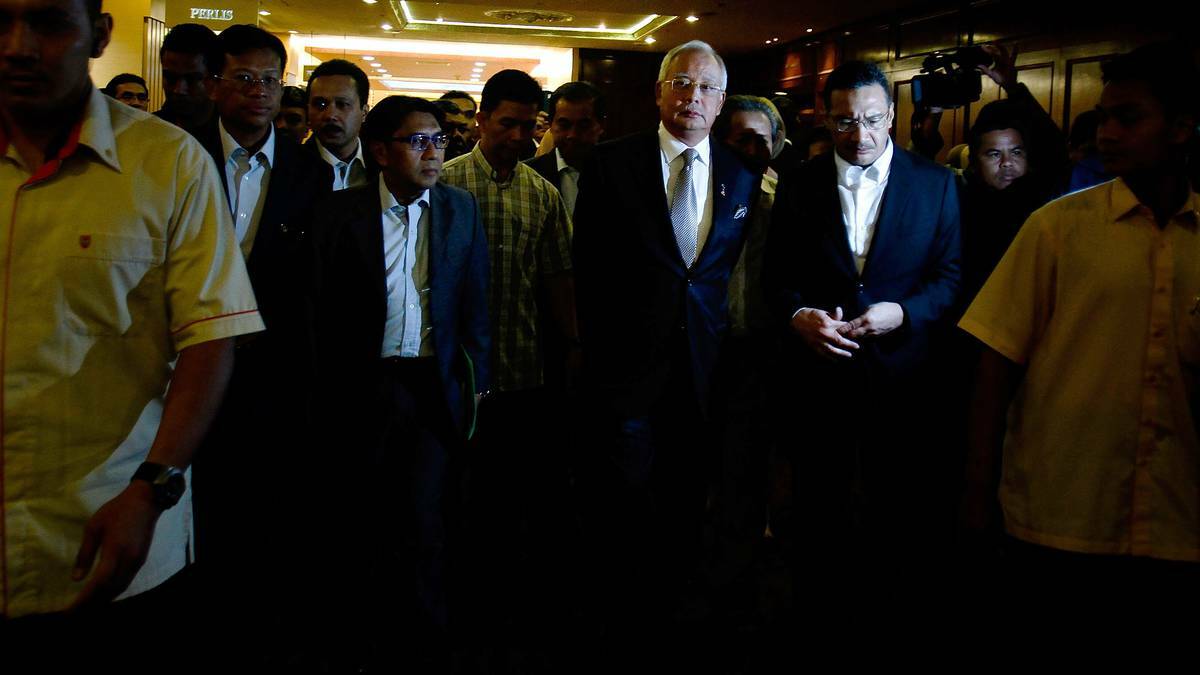 Prime Minister of Malaysia, Najib Razak at the announcement of the fate of MH370. Pic: Rahman Roslan, Getty Images.
