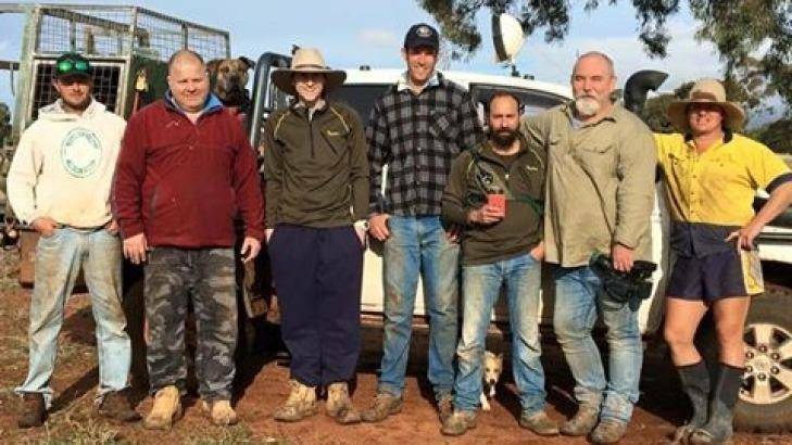 Kailem Barwick (third from left) during the hunting trip with Greig Tonkins (centre). Photo: Facebook