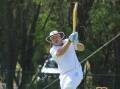 GOOD STRIKE: Ben Cadd, Dunsborough's best batsman in the Busselton-Margaret River competition at Bovell Park on Saturday, shows how to loft the ball. Photo by Vanessa Hatton.