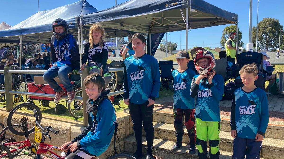 Cowaramup Riders: Mitch Gregory, Banjo Casey, Ned Gregory, Kyle, Tasman and Rueben Rodley, and Beau Gregory (front) Photo: Narelle Rodley