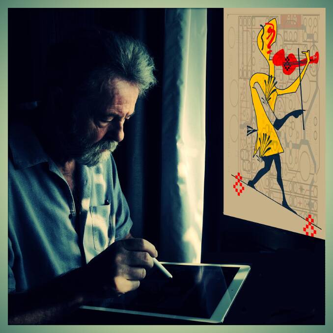 Renowned illustrator Brian Grimwood has worked with clients including The Beatles, Johnnie Walker, The New York Times and more. Picture supplied. 