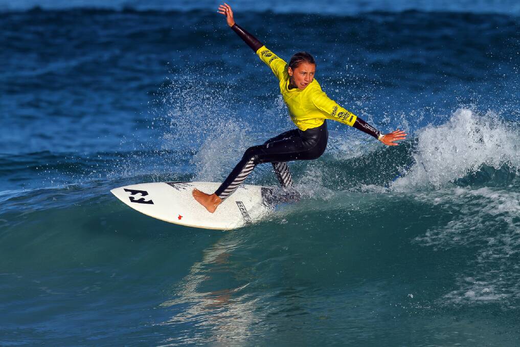 Mia McCarthy will test her mettle against WA's top surfers at the Trials on Tuesday. Photo: WSL/Woolacott