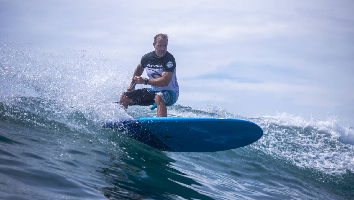 Yallingup local Richard Wain was the back-to-back winner of the Over 60s world title at the recent Longboard SUP Revolution 2024 Bali Cosmic Experience. Picture by Michael Williams.