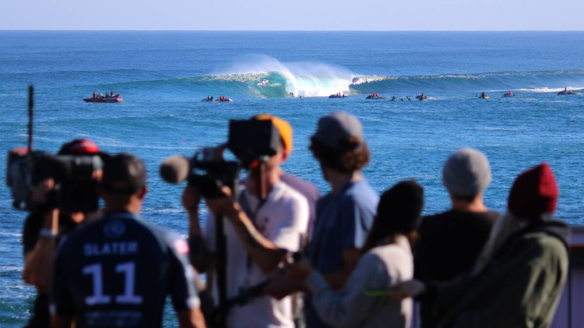 Crowds gather at Surfers Point on June 1, 2019 for the Margaret River Pro.